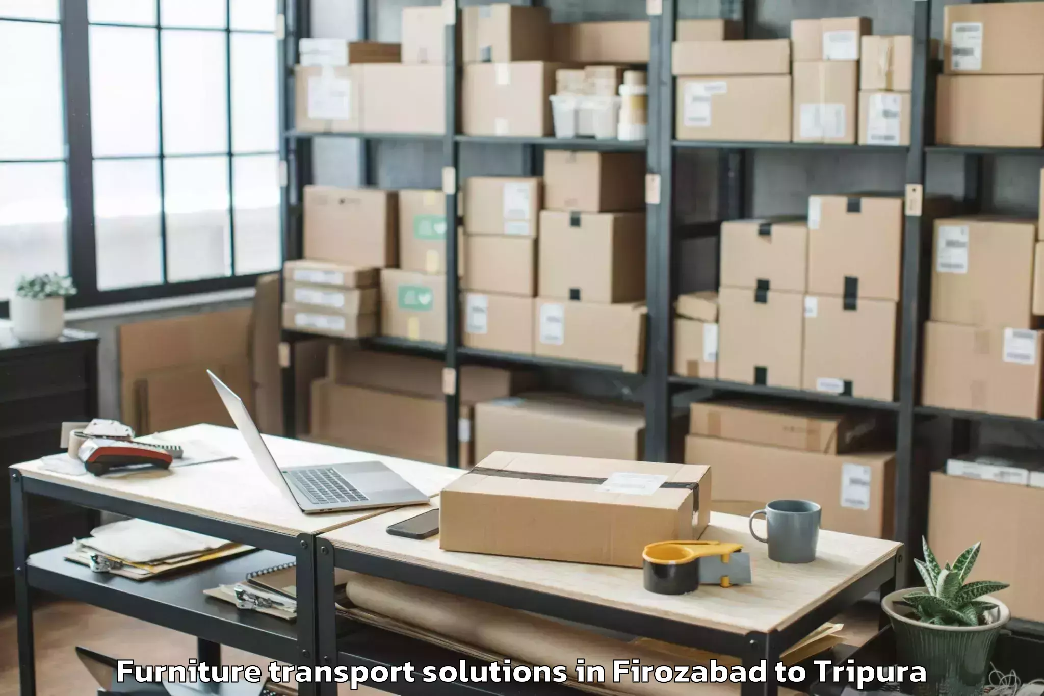 Book Firozabad to Barjala Furniture Transport Solutions Online